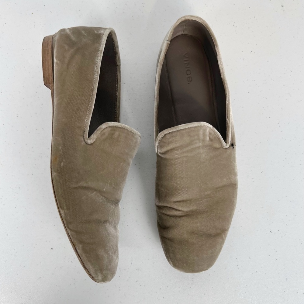 Vince Bray Crushed Velvet Loafer Flats